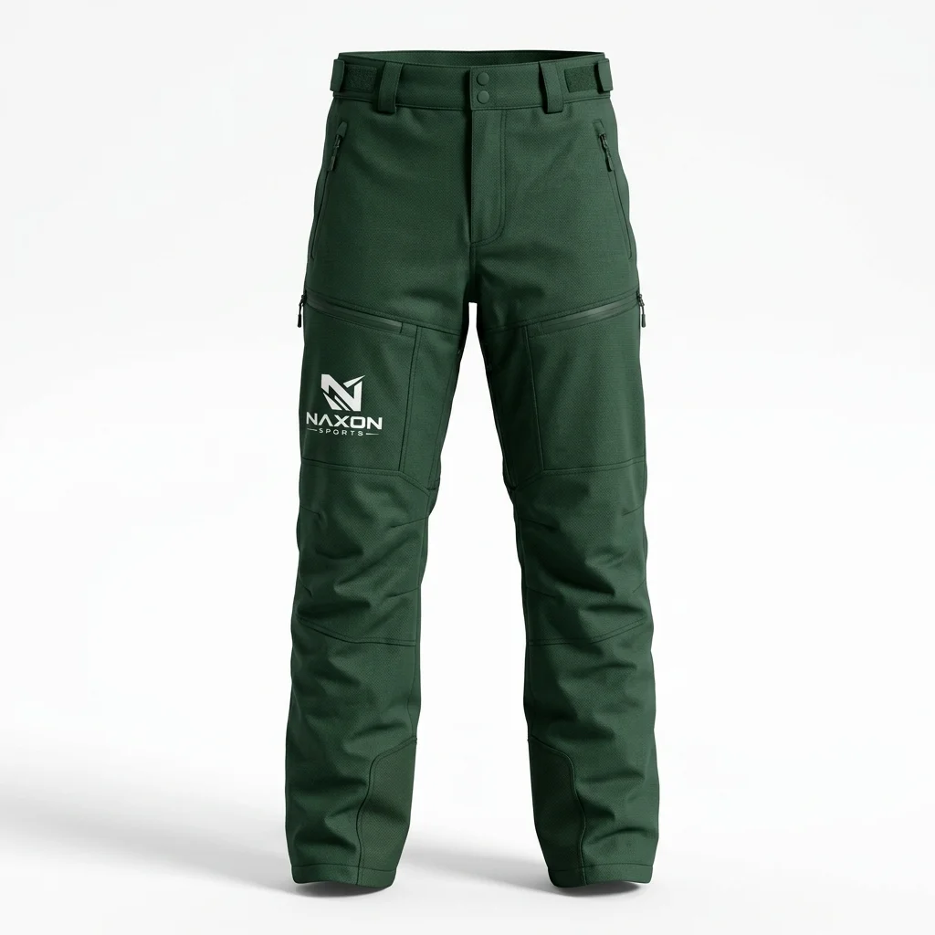Custom Ski Pants Straight Front Design 1 – ski pants straight front mock-up made by Naxon Sports, Sialkot