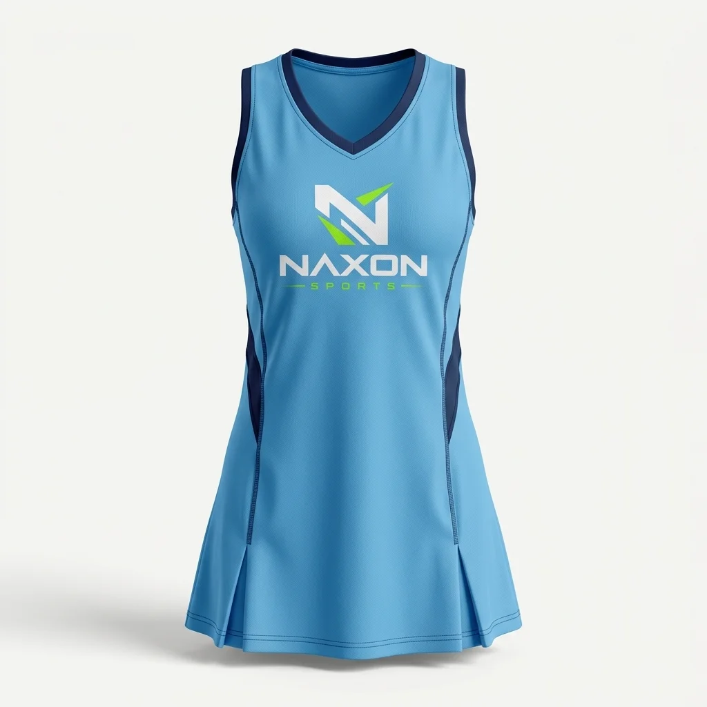 Custom sky blue tennis dress by Naxon Sports