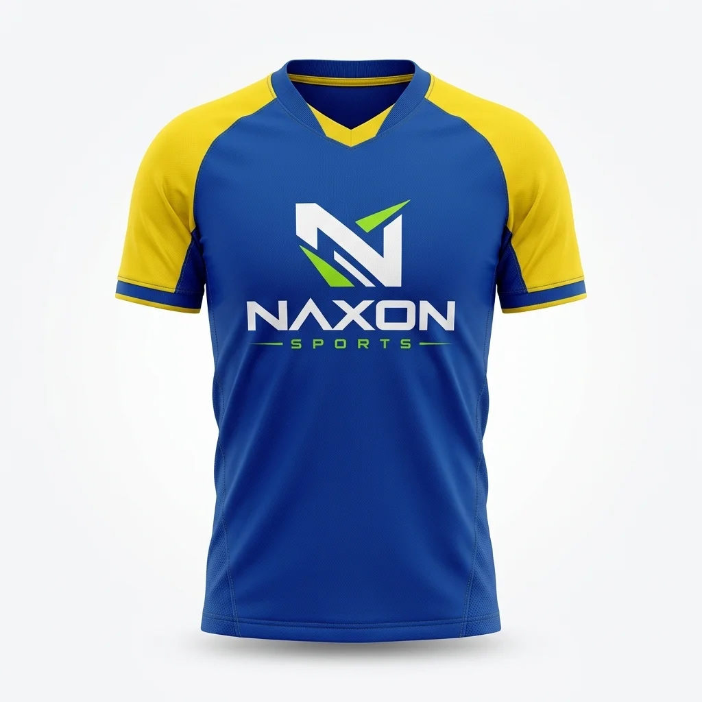 Custom Soccer Jersey Design 4 – soccer jersey mock-up made by Naxon Sports, Sialkot