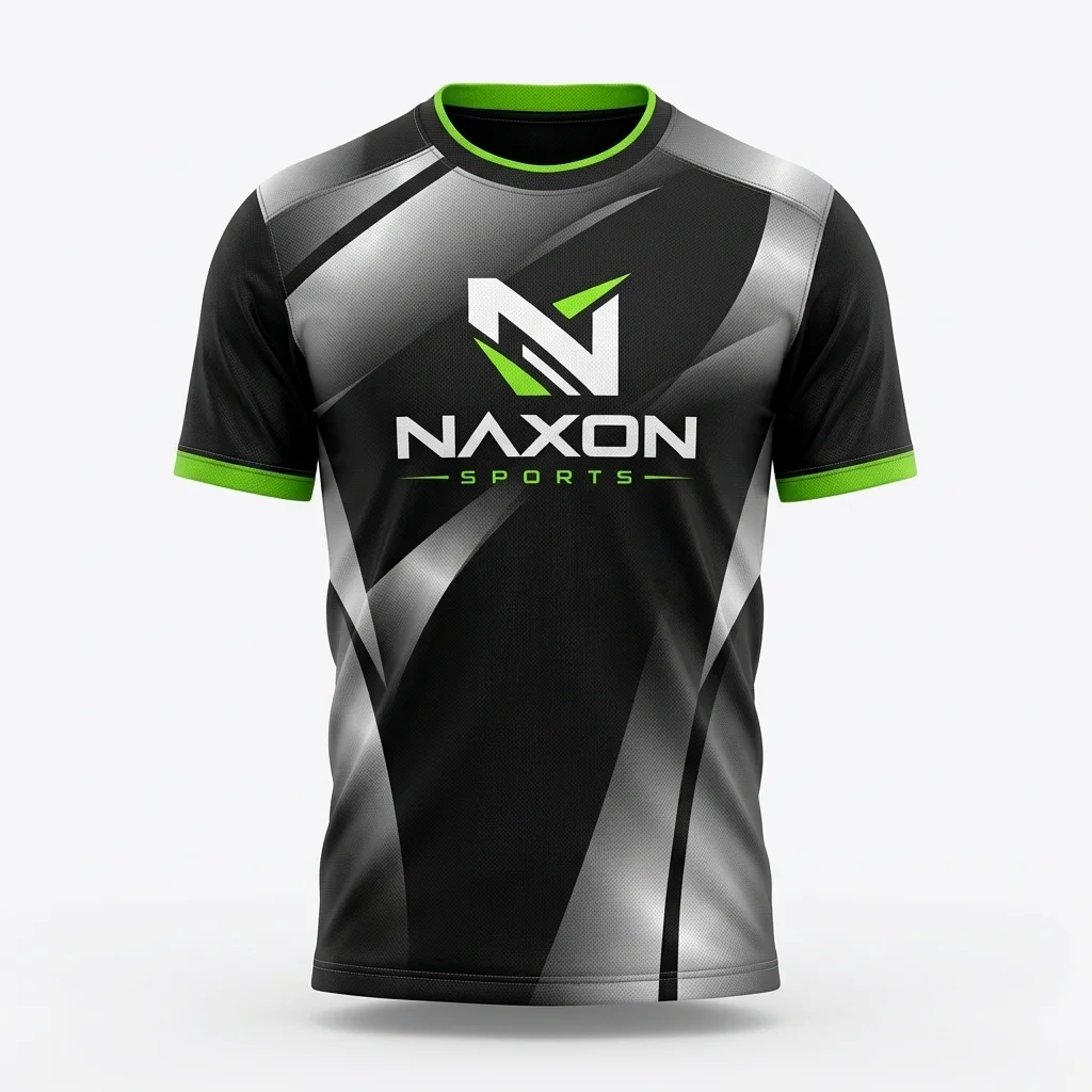 Custom Soccer Jersey Design 6 – soccer jersey mock-up made by Naxon Sports, Sialkot