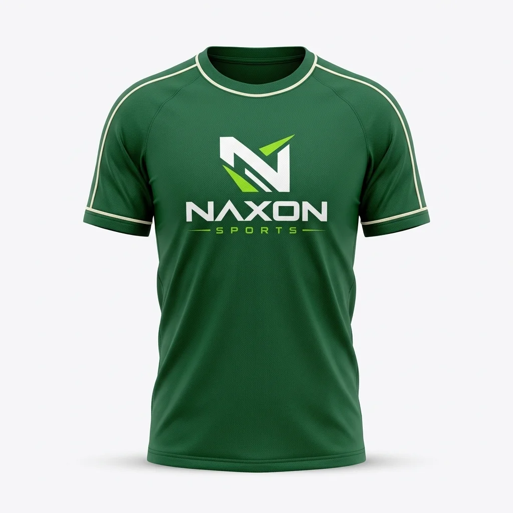 Custom Sports T-Shirt Design 2 – sports t-shirt mock-up made by Naxon Sports, Sialkot