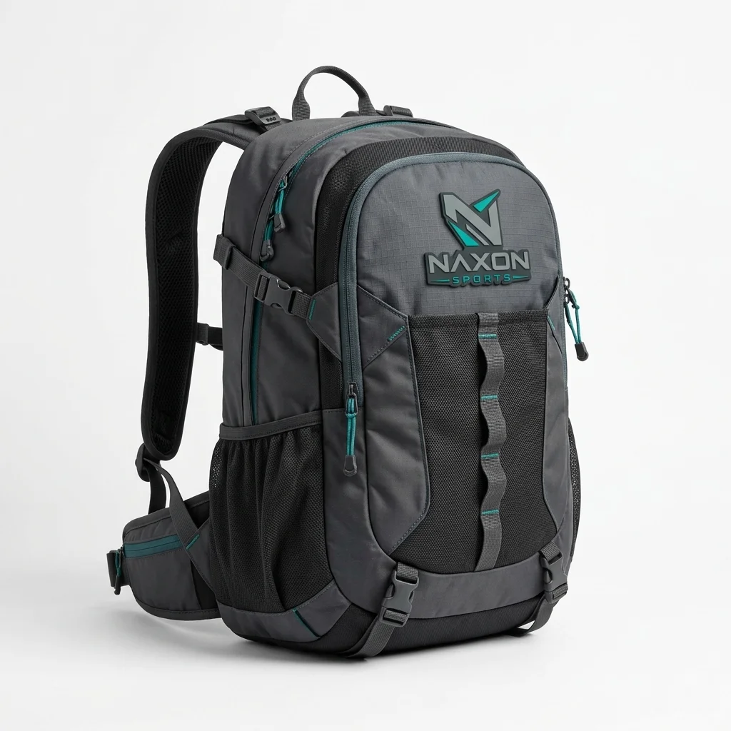 Custom Sports Backpack Design 8 Custom Sports Backpack Design 8 – sports backpack mock-up made by Naxon Sports, Sialkot