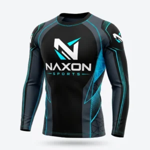 Custom Surf Rash Guard Design 8 – surf rash guard mock-up made by Naxon Sports, Sialkot