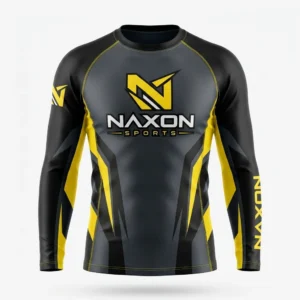 Custom Surf Rash Guard Design 12 – surf rash guard mock-up made by Naxon Sports, Sialkot