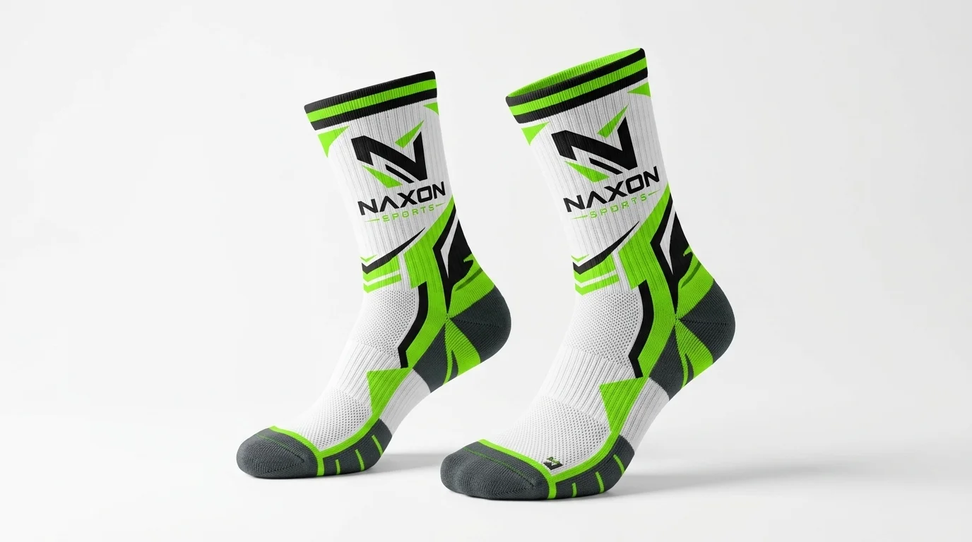 Custom Sports Socks Design 16 Custom Sports Socks Design 16 – sports socks mock-up made by Naxon Sports, Sialkot