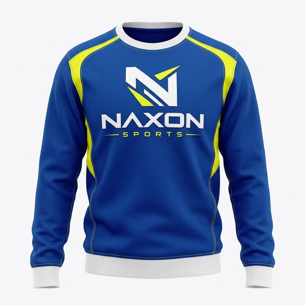 Custom Sports Sweatshirt Design 1 – sports sweatshirt mock-up made by Naxon Sports, Sialkot