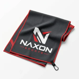 Custom Sports Towel Design 9 – sports towel mock-up made by Naxon Sports, Sialkot