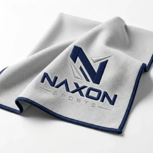 Custom Sports Towel Design 10 – sports towel mock-up made by Naxon Sports, Sialkot