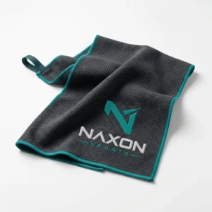 Custom Sports Towel Design 7 – sports towel mock-up made by Naxon Sports, Sialkot