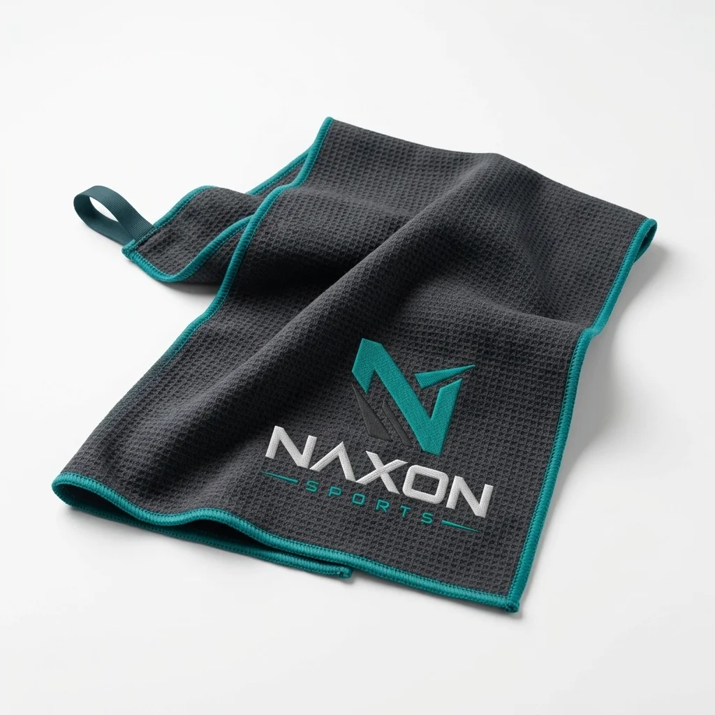 Custom Sports Towel Design 7 Custom Sports Towel Design 7 – sports towel mock-up made by Naxon Sports, Sialkot