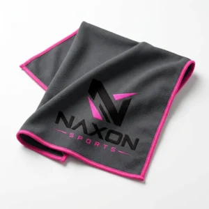 Custom Sports Towel Design 8 – sports towel mock-up made by Naxon Sports, Sialkot