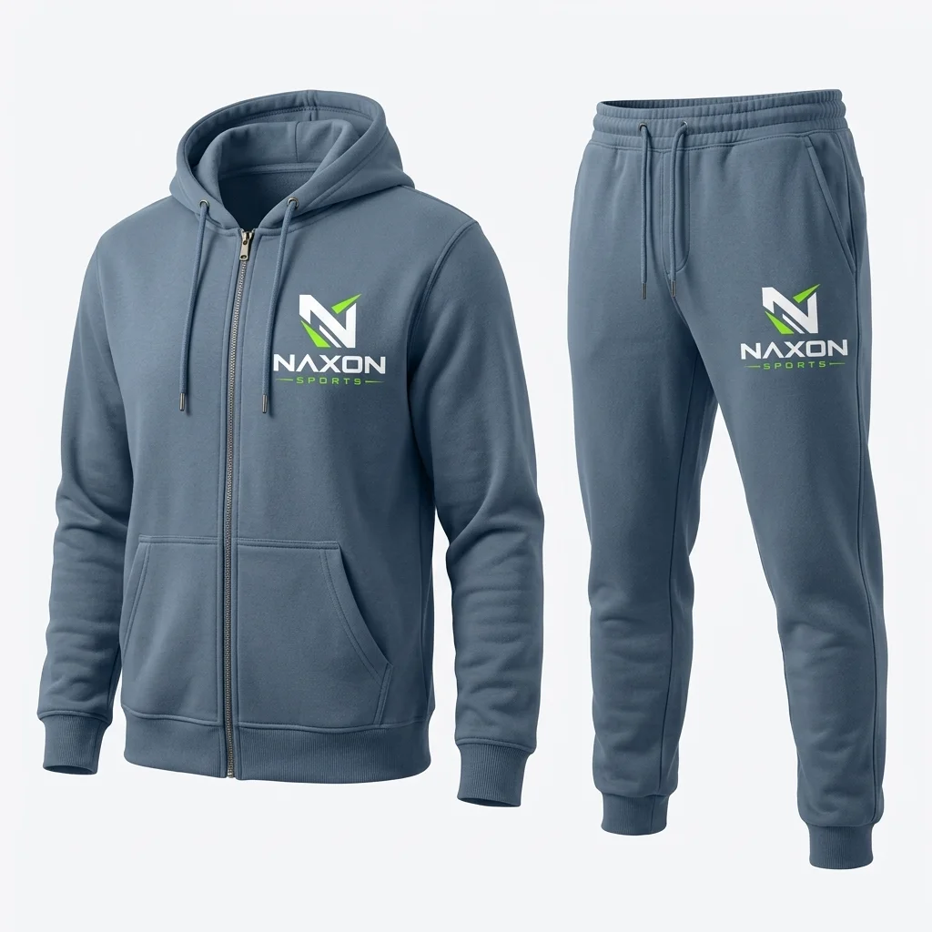 Custom Streetwear Set Design 1 – streetwear set mock-up made by Naxon Sports, Sialkot