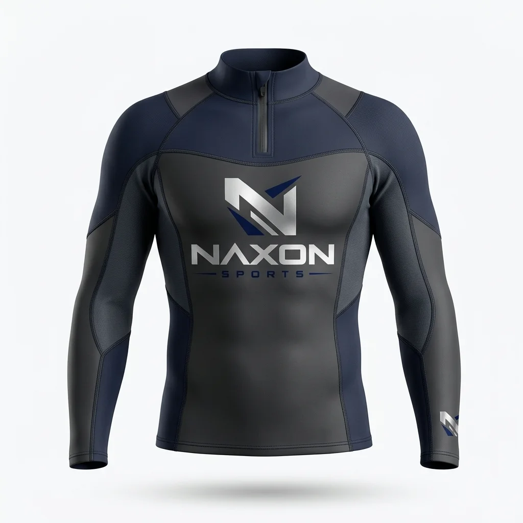 Custom Surfing Top Design 7 Custom Surfing Top Design 7 – surfing top mock-up made by Naxon Sports, Sialkot