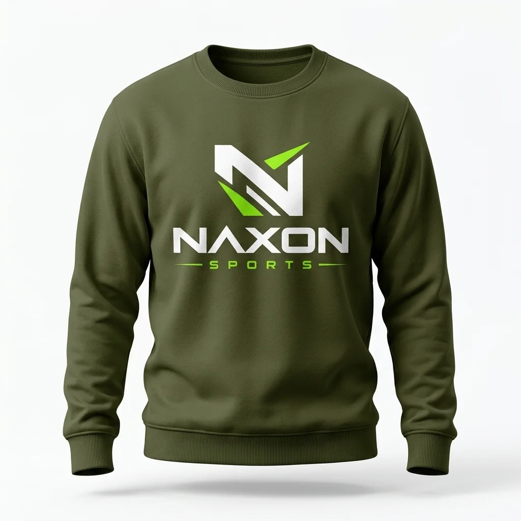 Custom Sweatshirt With Chest Logo Design 1 – sweatshirt with chest logo mock-up made by Naxon Sports, Sialkot