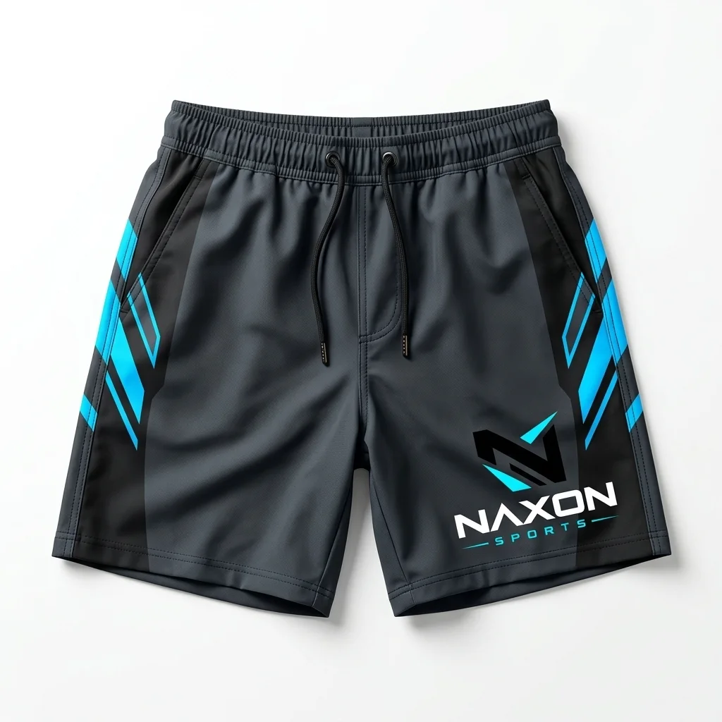 Custom Swim Trunks Design 7 Custom Swim Trunks Design 7 – swim trunks mock-up made by Naxon Sports, Sialkot