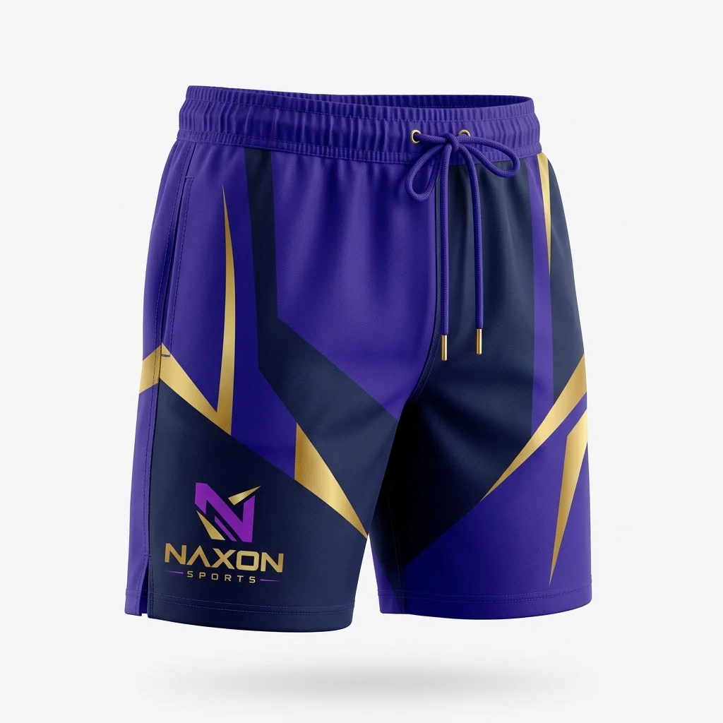 Custom Swim Trunks Design 8 Custom Swim Trunks Design 8 – swim trunks mock-up made by Naxon Sports, Sialkot