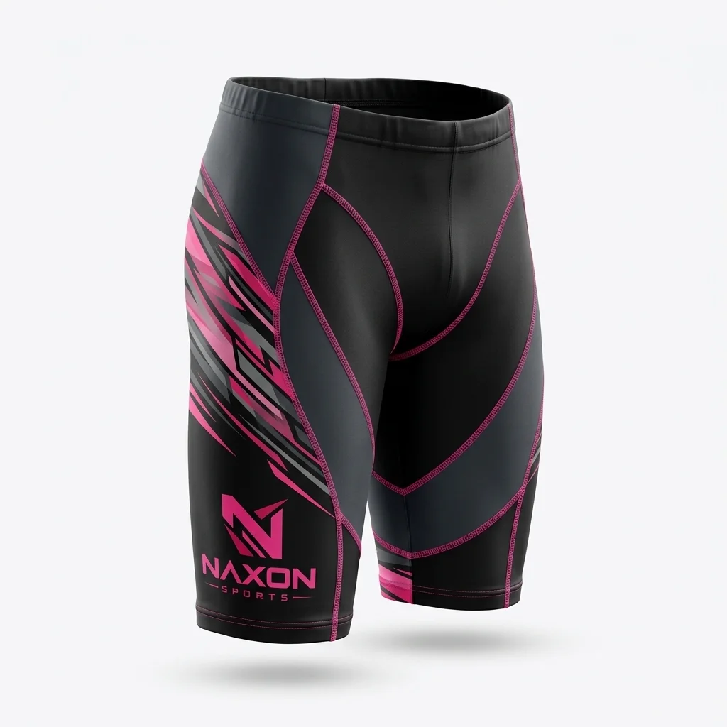 Custom Swimming Jammers Design 1 Custom Swimming Jammers Design 1 – swimming jammers mock-up made by Naxon Sports, Sialkot