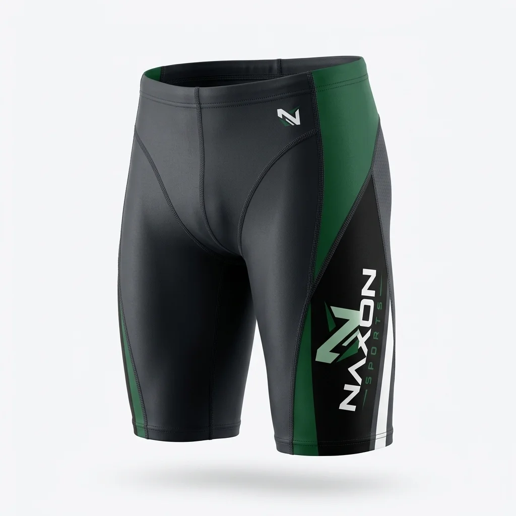 Custom Swimming Jammers Design 6 Custom Swimming Jammers Design 6 – swimming jammers mock-up made by Naxon Sports, Sialkot