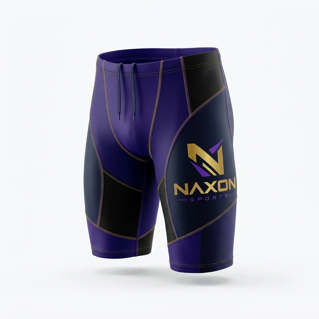 Custom Swimming Jammers Design 10 Custom Swimming Jammers Design 10 – swimming jammers mock-up made by Naxon Sports, Sialkot