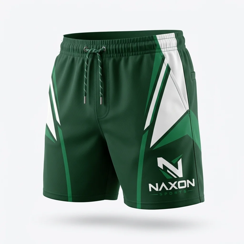 Custom Swim Trunks Design 16 Custom Swim Trunks Design 16 – swim trunks mock-up made by Naxon Sports, Sialkot