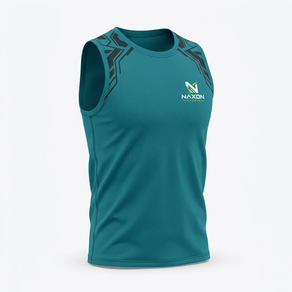 Custom teal running sports vest by Naxon Sports