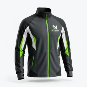 Custom Tennis Jacket Design 4 – tennis jacket mock-up made by Naxon Sports, Sialkot
