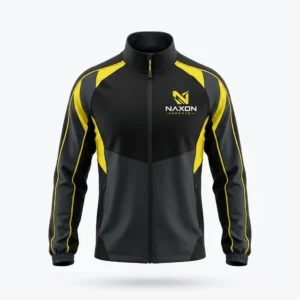 Custom Tennis Jacket Design 5 – tennis jacket mock-up made by Naxon Sports, Sialkot
