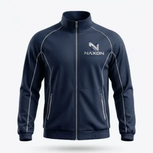 Custom Tennis Jacket Design 7 – tennis jacket mock-up made by Naxon Sports, Sialkot
