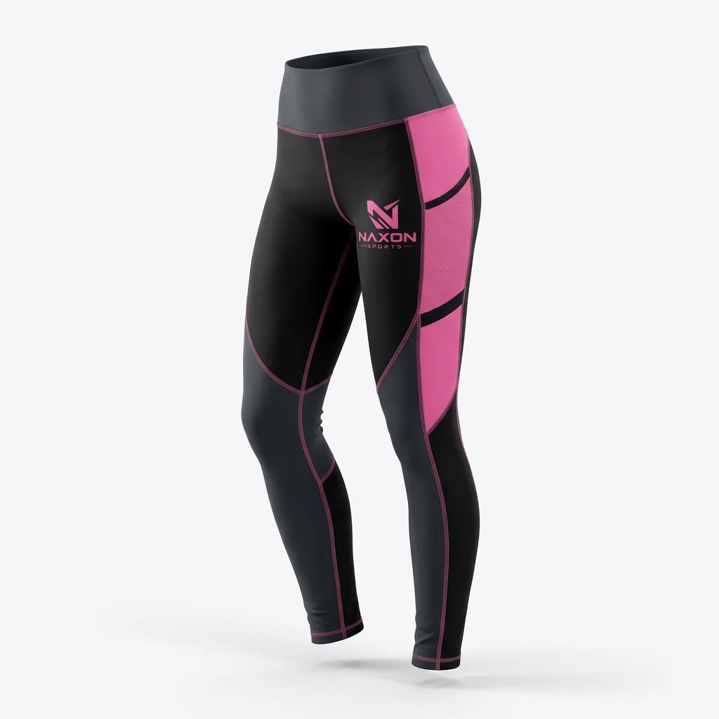Custom Tennis Leggings Design 6 Custom Tennis Leggings Design 6 – tennis leggings mock-up made by Naxon Sports, Sialkot