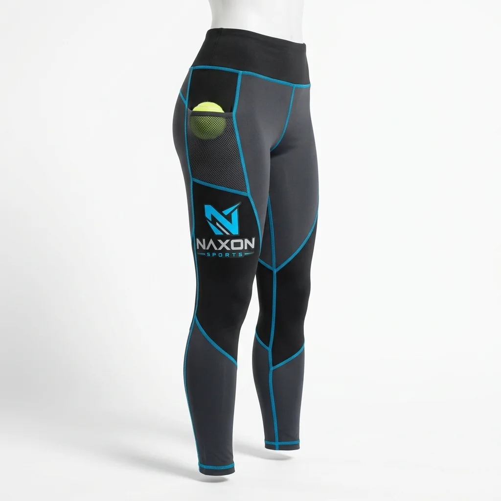 Custom Tennis Leggings Design 9 Custom Tennis Leggings Design 9 – tennis leggings mock-up made by Naxon Sports, Sialkot