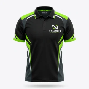 Custom Tennis Polo Shirt Design 2 – tennis polo shirt mock-up made by Naxon Sports, Sialkot