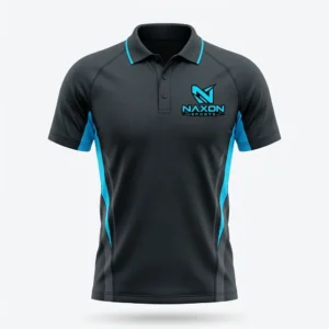 Custom Tennis Polo Shirt Design 6 – tennis polo shirt mock-up made by Naxon Sports, Sialkot