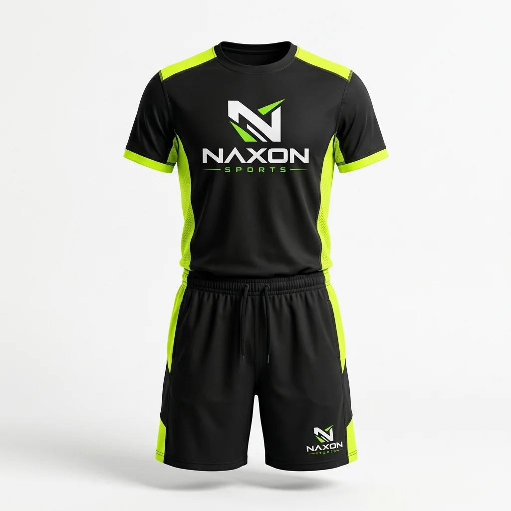 Custom Tennis Set Design 1 – tennis set mock-up made by Naxon Sports, Sialkot