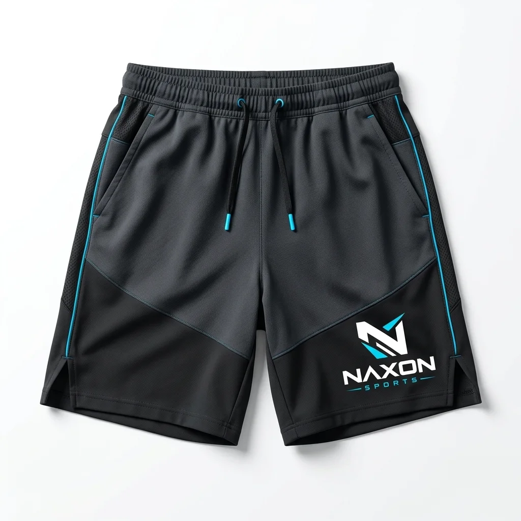 Custom Tennis Shorts Design 9 Custom Tennis Shorts Design 9 – tennis shorts mock-up made by Naxon Sports, Sialkot