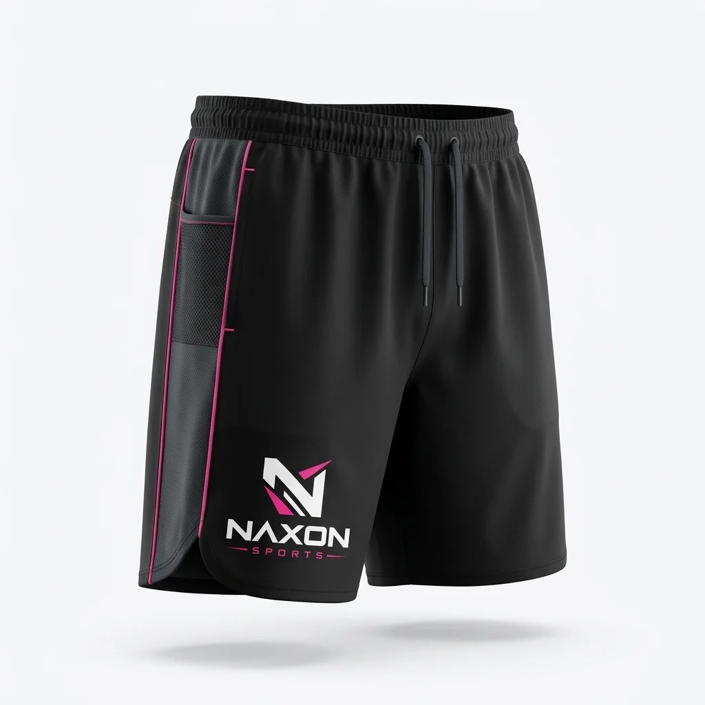 Custom Tennis Shorts Design 10 Custom Tennis Shorts Design 10 – tennis shorts mock-up made by Naxon Sports, Sialkot