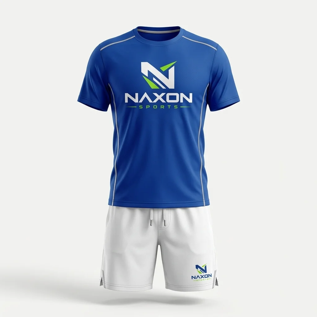 Custom tennis tee and athletic shorts by Naxon Sports