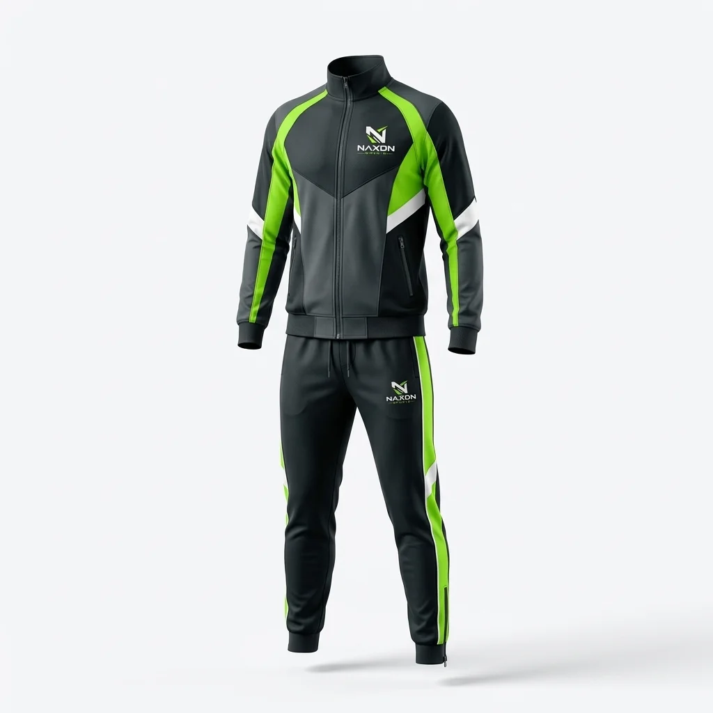 Custom Tennis Tracksuit Design 3 Custom Tennis Tracksuit Design 3 – tennis tracksuit mock-up made by Naxon Sports, Sialkot