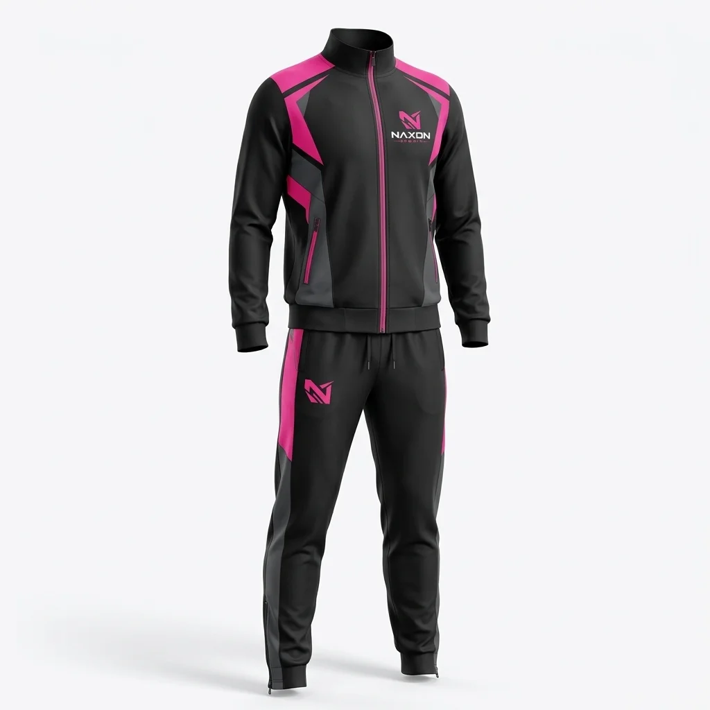 Custom Tennis Tracksuit Design 4 Custom Tennis Tracksuit Design 4 – tennis tracksuit mock-up made by Naxon Sports, Sialkot