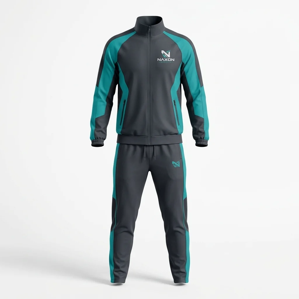 Custom Tennis Tracksuit Design 8 Custom Tennis Tracksuit Design 8 – tennis tracksuit mock-up made by Naxon Sports, Sialkot