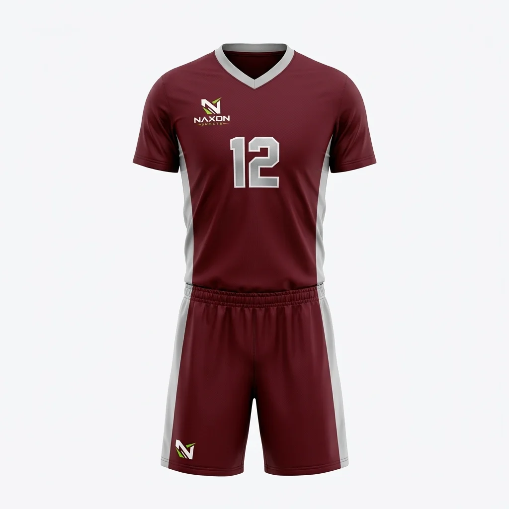 Custom volleyball jersey and shorts set by Naxon Sports