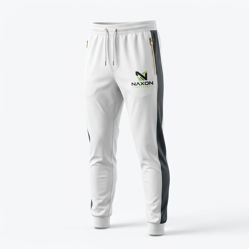 Custom white joggers by Naxon Sports
