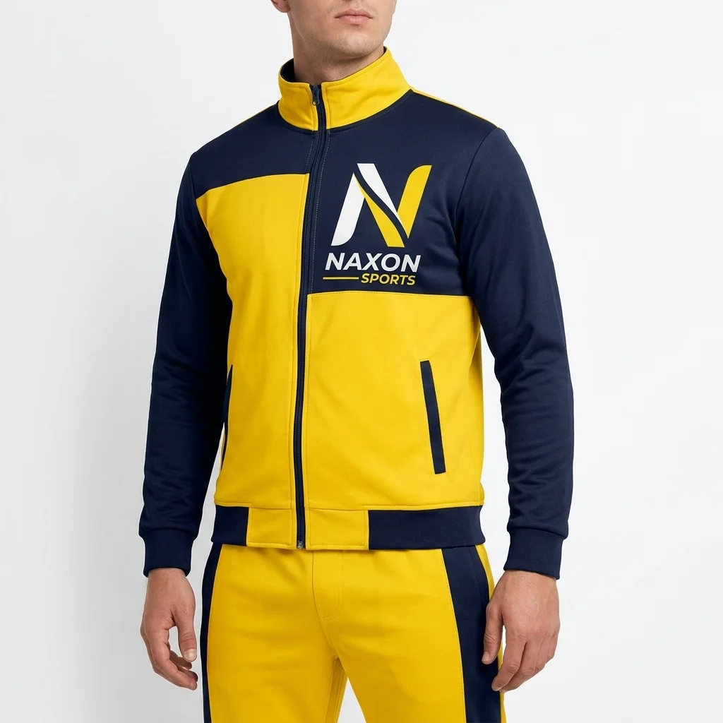 Custom zip-up tracksuit studio by Naxon Sports