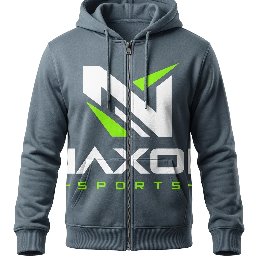 Custom zip-up hoodie by Naxon Sports