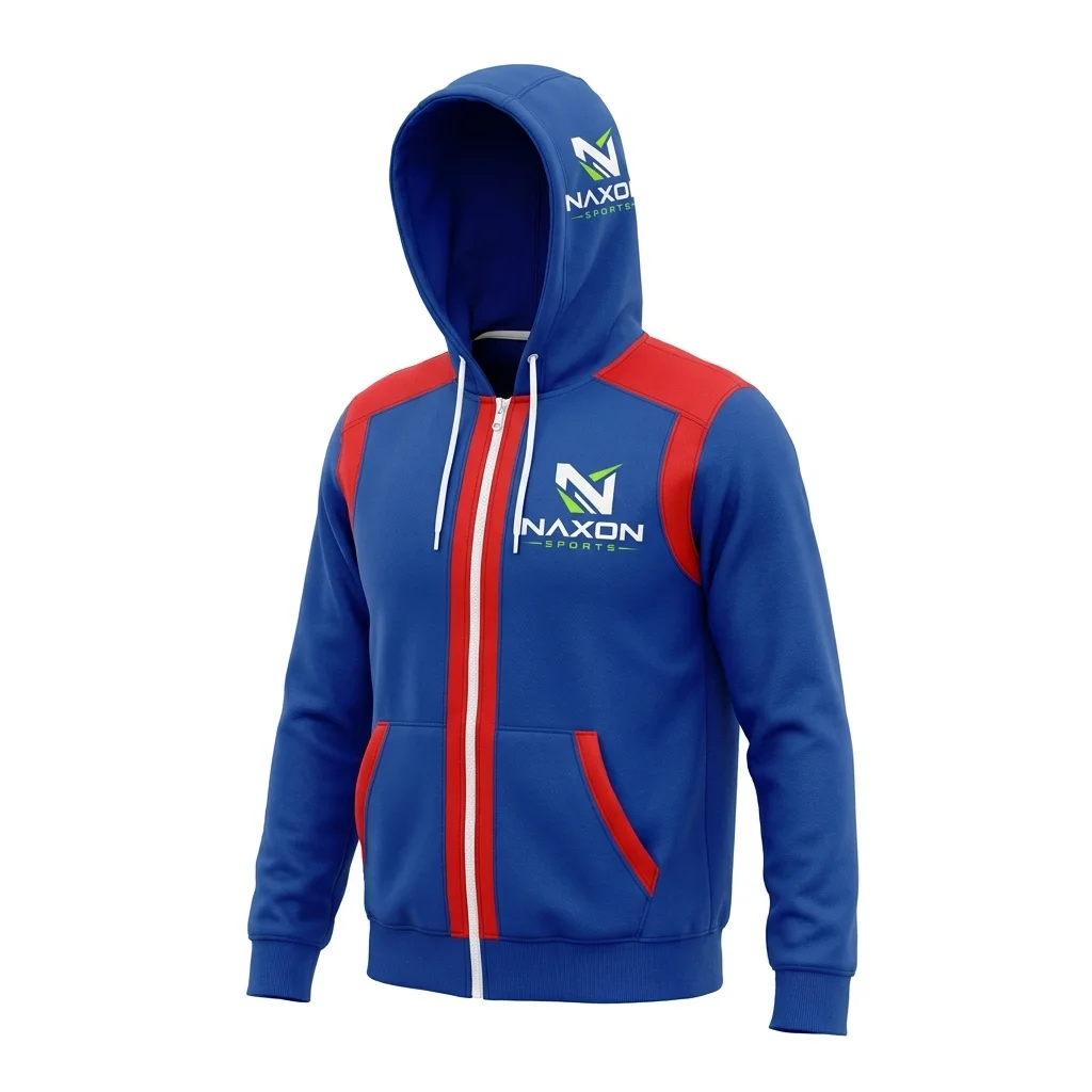 Custom zip-up hoodie by Naxon Sports