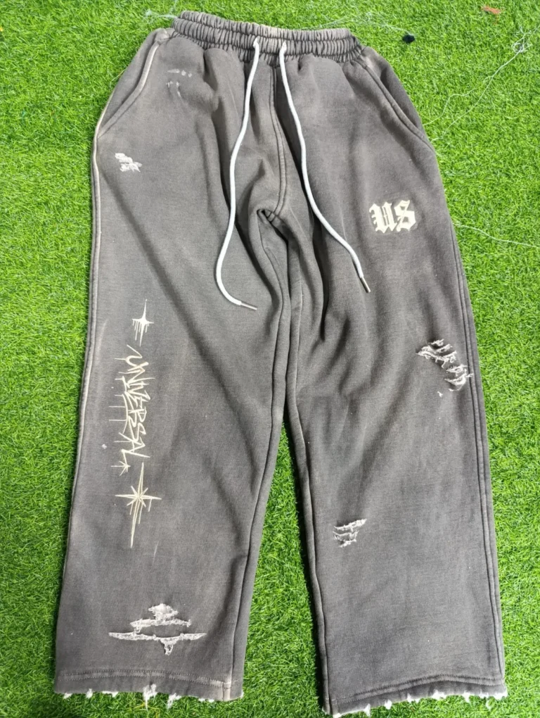 Custom grey distressed sweatpants – made by Naxon Sports