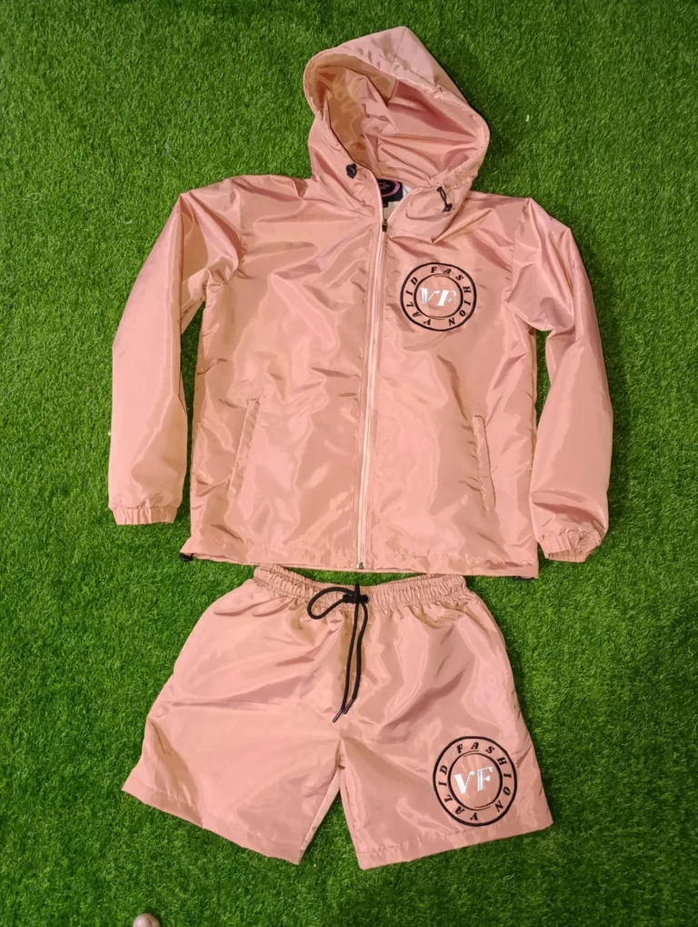 Custom pink hoodie and shorts set – made by Naxon Sports