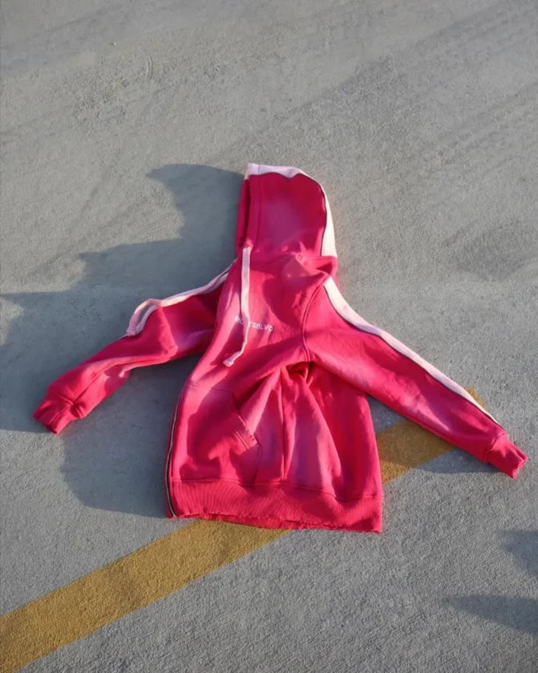Custom pink washed hoodie, flat lay – made by Naxon Sports