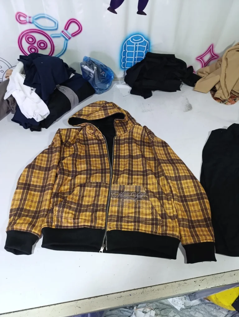 Custom plaid zip jacket with hood – made by Naxon Sports